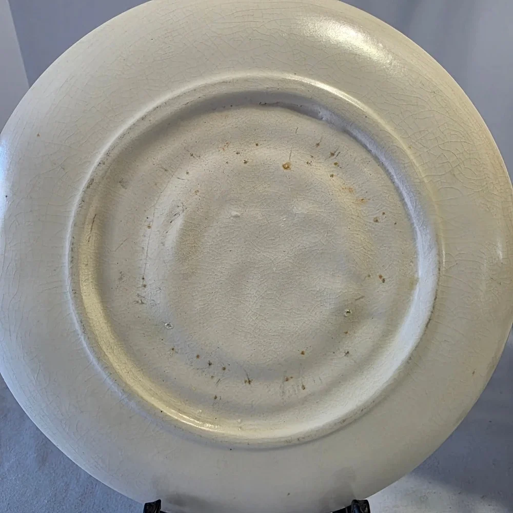 Vintage Hand Painted‎ Stoneware Plates Set Of 2 Mushroom Motif 8
